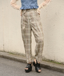 Heather | チェックワイドトラウザーパンツ　783518(その他パンツ)