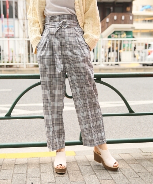 Heather（ヘザー）の「チェックワイドトラウザーパンツ　783518（その他パンツ・レディース・グレー/ブラウン・S/M）」の2枚目の写真