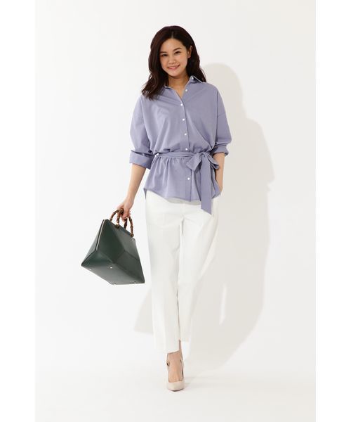 22 OCTOBRE（ヴァンドゥ－オクトーブル）の「ジャージーストライプシャツ（シャツ/ブラウス・レディース・グレー系その他/ブルー系その他・38）」の5枚目の写真