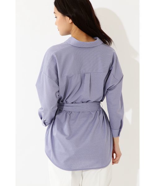 22 OCTOBRE（ヴァンドゥ－オクトーブル）の「ジャージーストライプシャツ（シャツ/ブラウス・レディース・グレー系その他/ブルー系その他・38）」の7枚目の写真