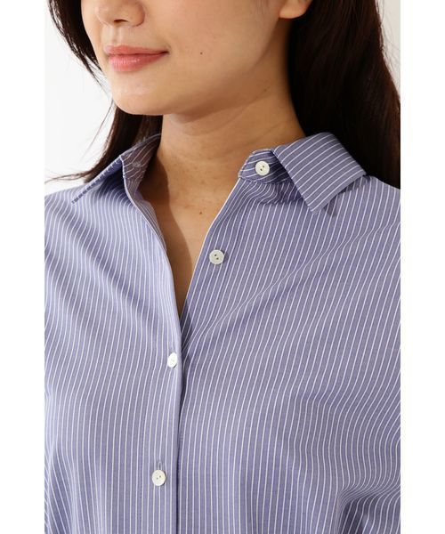 22 OCTOBRE（ヴァンドゥ－オクトーブル）の「ジャージーストライプシャツ（シャツ/ブラウス・レディース・グレー系その他/ブルー系その他・38）」の10枚目の写真