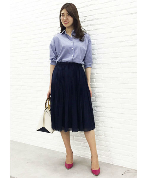 22 OCTOBRE（ヴァンドゥ－オクトーブル）の「ジャージーストライプシャツ（シャツ/ブラウス・レディース・グレー系その他/ブルー系その他・38）」の16枚目の写真