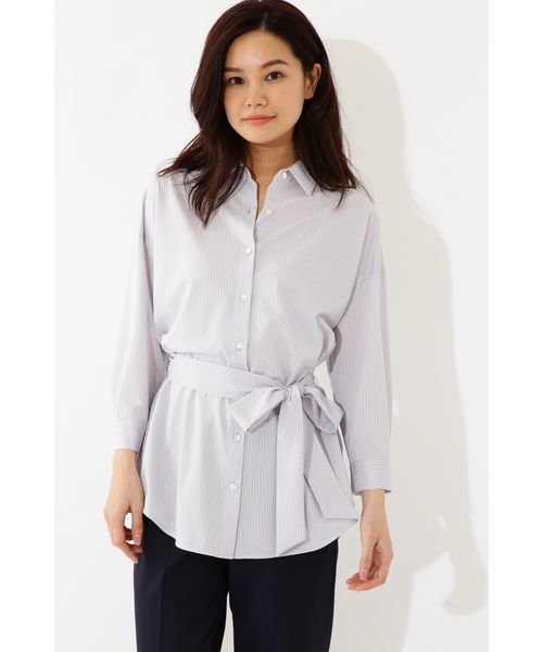 22 OCTOBRE（ヴァンドゥ－オクトーブル）の「ジャージーストライプシャツ（シャツ/ブラウス・レディース・グレー系その他/ブルー系その他・38）」の18枚目の写真