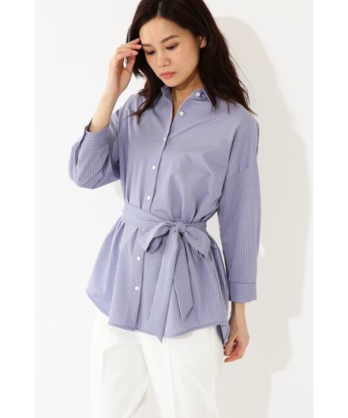 22 OCTOBRE（ヴァンドゥ－オクトーブル）の「ジャージーストライプシャツ（シャツ/ブラウス・レディース・グレー系その他/ブルー系その他・38）」の17枚目の写真