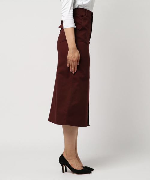 Cheek（チーク）の「バイカラーセンタースリットスカート（スカート・レディース・ブラウン/オフホワイト/キャメル・MEDIUM）」の4枚目の写真