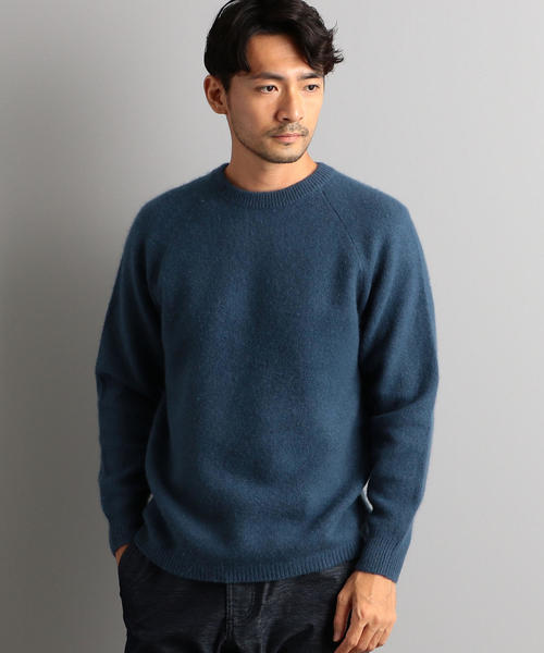green label relaxing（グリーンレーベルリラクシング）の「[OCEANS12月号掲載] SC ハミルトン/RACN ラグラン クルー ニット ◆（ニット/セーター・メンズ・ライトブルー/ベージュ/ダークグレー/ワインレッド/ライラック/ロイヤルブルー/オレンジ・S/M/L）」の4枚目の写真