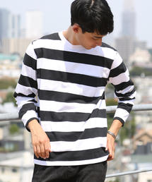coen | ワイドボーダーロングスリーブTシャツ(Tシャツ/カットソー)