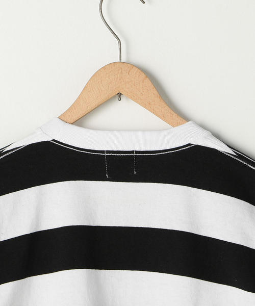 coen（コーエン）の「ワイドボーダーロングスリーブTシャツ（Tシャツ/カットソー・メンズ・ダークグリーン/ブラック/パープル・X-LARGE/MEDIUM/SMALL/LARGE）」の8枚目の写真