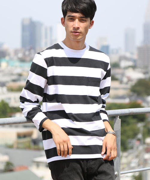 coen（コーエン）の「ワイドボーダーロングスリーブTシャツ（Tシャツ/カットソー・メンズ・ダークグリーン/ブラック/パープル・X-LARGE/MEDIUM/SMALL/LARGE）」の18枚目の写真