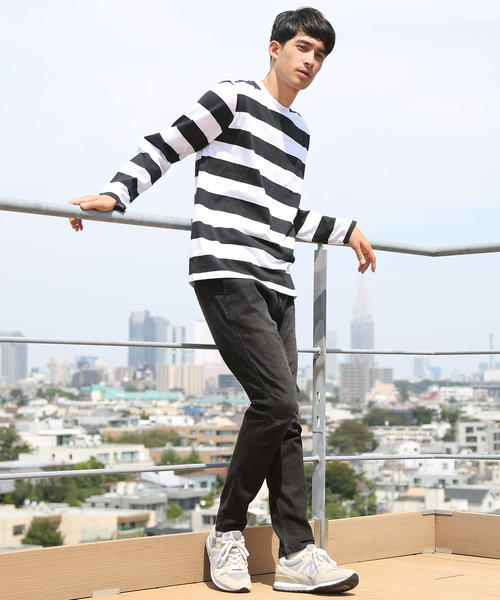 coen（コーエン）の「ワイドボーダーロングスリーブTシャツ（Tシャツ/カットソー・メンズ・ダークグリーン/ブラック/パープル・X-LARGE/MEDIUM/SMALL/LARGE）」の17枚目の写真