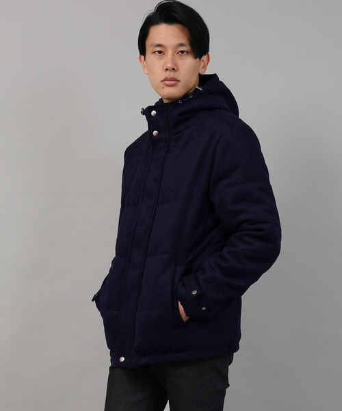 Ressaca(レサーカ)の「ダウンジャケット / Melton Wool Hooded Down Jacket(ダウンジャケット/コート・メンズ・ブラック/ネイビー/キャメル/チャコール/グレー・S/M/L/XL/XXL)」の4枚目の写真