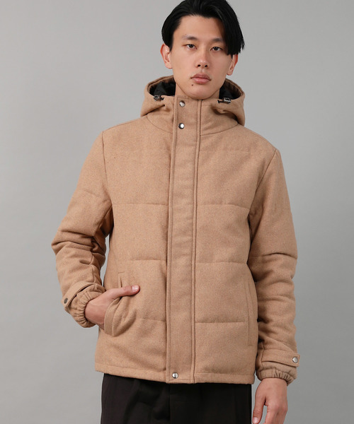 Ressaca(レサーカ)の「ダウンジャケット / Melton Wool Hooded Down Jacket(ダウンジャケット/コート・メンズ・ブラック/ネイビー/キャメル/チャコール/グレー・S/M/L/XL/XXL)」の5枚目の写真