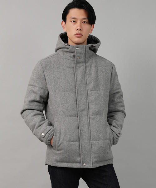 Ressaca(レサーカ)の「ダウンジャケット / Melton Wool Hooded Down Jacket(ダウンジャケット/コート・メンズ・ブラック/ネイビー/キャメル/チャコール/グレー・S/M/L/XL/XXL)」の1枚目の写真