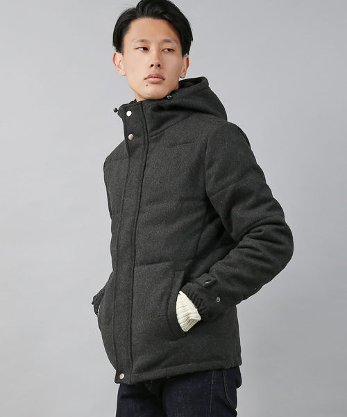 Ressaca(レサーカ)の「ダウンジャケット / Melton Wool Hooded Down Jacket(ダウンジャケット/コート・メンズ・ブラック/ネイビー/キャメル/チャコール/グレー・S/M/L/XL/XXL)」の3枚目の写真
