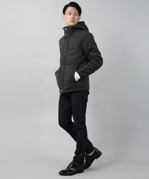 Ressaca(レサーカ)の「ダウンジャケット / Melton Wool Hooded Down Jacket(ダウンジャケット/コート・メンズ・ブラック/ネイビー/キャメル/チャコール/グレー・S/M/L/XL/XXL)」の6枚目の写真