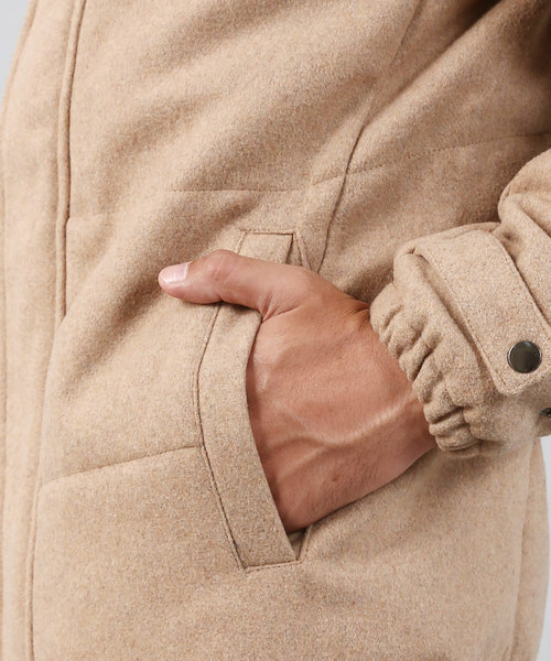 Ressaca(レサーカ)の「ダウンジャケット / Melton Wool Hooded Down Jacket(ダウンジャケット/コート・メンズ・ブラック/ネイビー/キャメル/チャコール/グレー・S/M/L/XL/XXL)」の9枚目の写真
