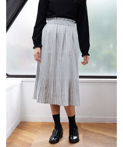 人気top のhyphen Gallery ヘリンボンプリーツスカート スカート Gallery イーハイフンワールドギャラリー のファッション スカート E スカート World セール