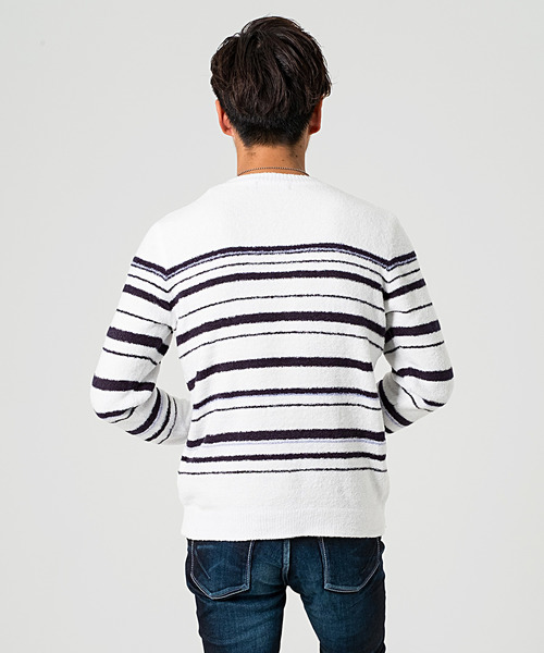 GOSTAR DE FUGA（ゴスタール ジフーガ）の「フェザーヤーンボーダニットソー（ニット/セーター・メンズ・ホワイト/ネイビー/グレー系その他・M/L）」の13枚目の写真