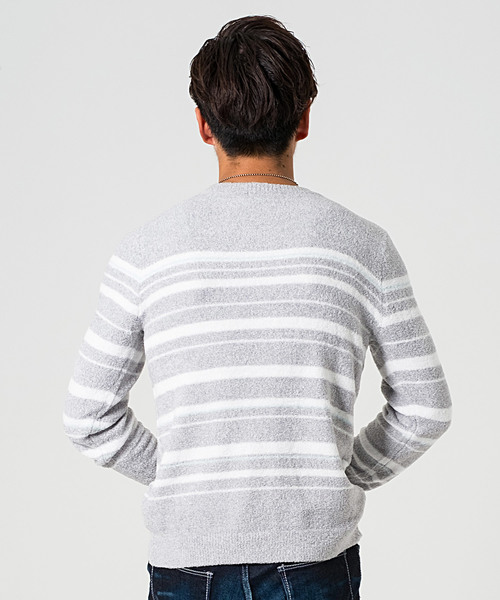 GOSTAR DE FUGA（ゴスタール ジフーガ）の「フェザーヤーンボーダニットソー（ニット/セーター・メンズ・ホワイト/ネイビー/グレー系その他・M/L）」の14枚目の写真