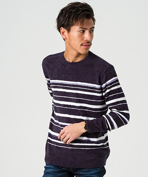 GOSTAR DE FUGA（ゴスタール ジフーガ）の「フェザーヤーンボーダニットソー（ニット/セーター・メンズ・ホワイト/ネイビー/グレー系その他・M/L）」の10枚目の写真