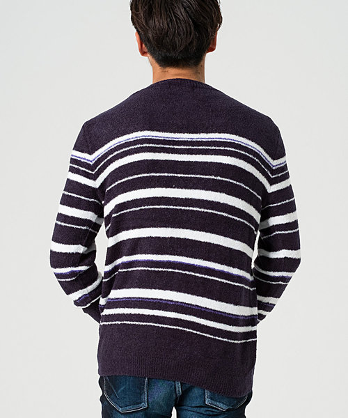 GOSTAR DE FUGA（ゴスタール ジフーガ）の「フェザーヤーンボーダニットソー（ニット/セーター・メンズ・ホワイト/ネイビー/グレー系その他・M/L）」の8枚目の写真