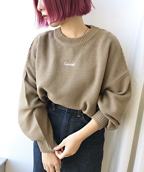 apres jour（アプレジュール）の「刺繍ロゴニット【ZOZOTOWN限定アイテム】（ニット/セーター・レディース・クリーム/ブラック/ベージュ・フリー）」の5枚目の写真