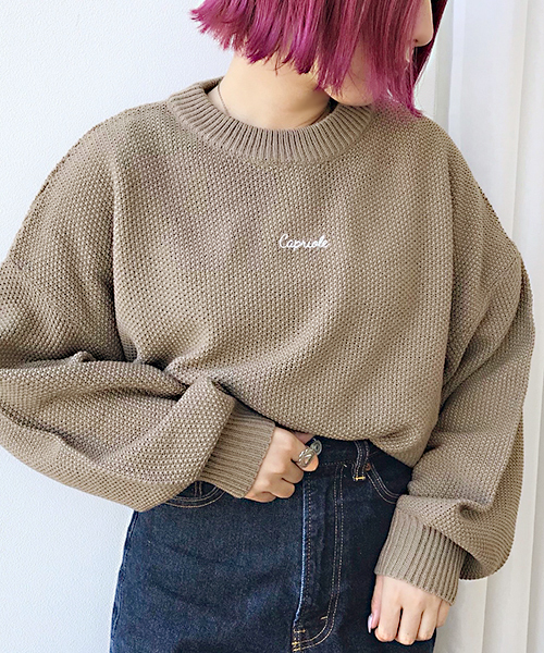 apres jour（アプレジュール）の「刺繍ロゴニット【ZOZOTOWN限定アイテム】（ニット/セーター・レディース・クリーム/ブラック/ベージュ・フリー）」の6枚目の写真