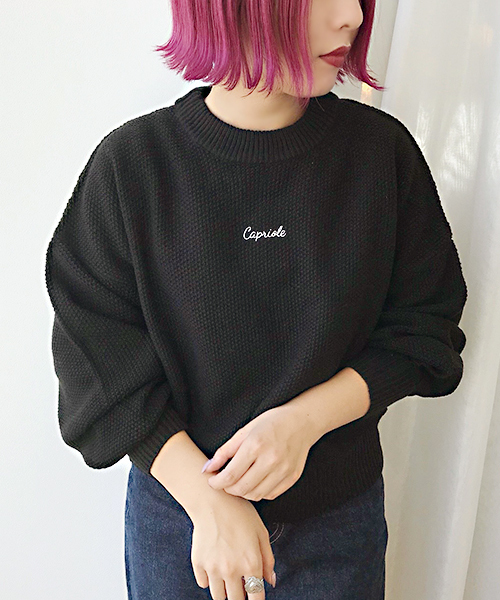 apres jour（アプレジュール）の「刺繍ロゴニット【ZOZOTOWN限定アイテム】（ニット/セーター・レディース・クリーム/ブラック/ベージュ・フリー）」の7枚目の写真