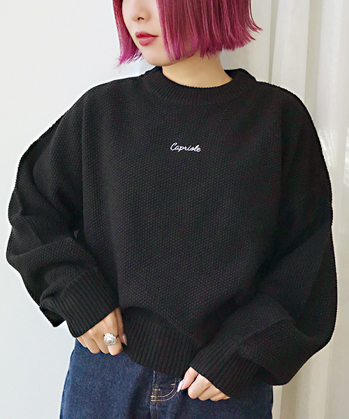 apres jour（アプレジュール）の「刺繍ロゴニット【ZOZOTOWN限定アイテム】（ニット/セーター・レディース・クリーム/ブラック/ベージュ・フリー）」の8枚目の写真