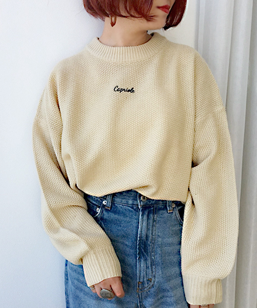 apres jour（アプレジュール）の「刺繍ロゴニット【ZOZOTOWN限定アイテム】（ニット/セーター・レディース・クリーム/ブラック/ベージュ・フリー）」の11枚目の写真