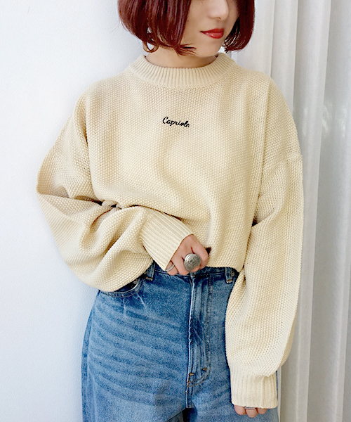 apres jour（アプレジュール）の「刺繍ロゴニット【ZOZOTOWN限定アイテム】（ニット/セーター・レディース・クリーム/ブラック/ベージュ・フリー）」の12枚目の写真