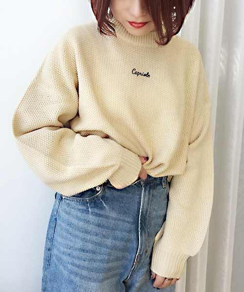 apres jour（アプレジュール）の「刺繍ロゴニット【ZOZOTOWN限定アイテム】（ニット/セーター・レディース・クリーム/ブラック/ベージュ・フリー）」の13枚目の写真