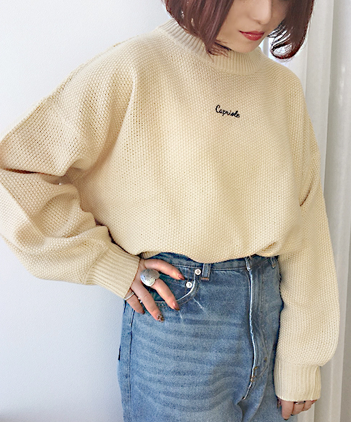 apres jour（アプレジュール）の「刺繍ロゴニット【ZOZOTOWN限定アイテム】（ニット/セーター・レディース・クリーム/ブラック/ベージュ・フリー）」の14枚目の写真