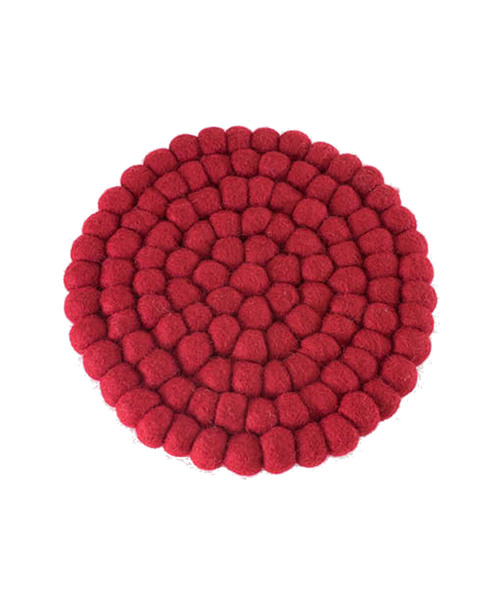 sarasa design（サラサデザイン）の「b2c フェルトボール ラウンド トリベット/鍋敷き（キッチンツール・レディース・ライトグレー/アイボリー/レッド/チャコールグレー/ネイビー/グレー系その他・ONE SIZE）」の6枚目の写真