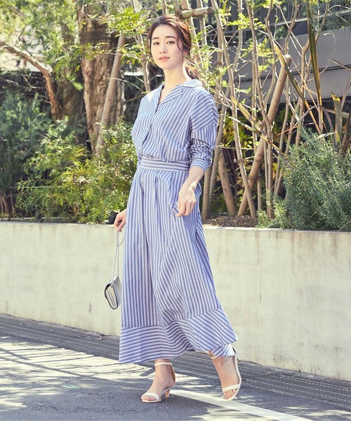 新品　adidas レディース ストライプシャツ　スカート　セット　セットアップ ストライプシャツ×スカートセットアップ（アンサンブル）｜ur's