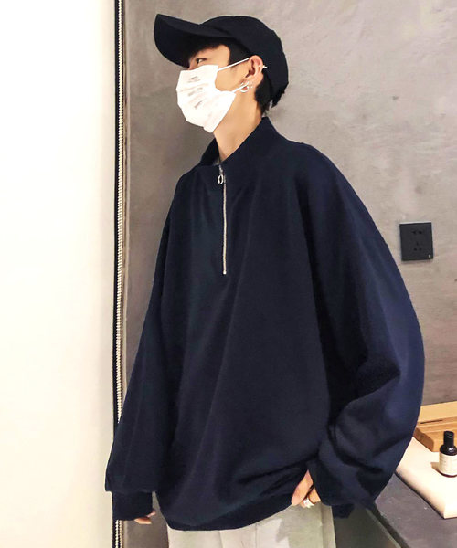 neos（ネオス）の「【neos -addictive design-】ビッグシルエット スタンド襟 ハーフジップ アノラックシャツ（シャツ/ブラウス・メンズ・ブラック/グレー/テラコッタ/カーキ/ネイビー・MEDIUM/LARGE）」の5枚目の写真