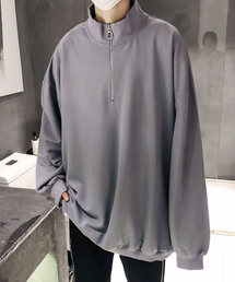 【neos -addictive design-】ビッグシルエット スタンド襟 ハーフジップ アノラックシャツ