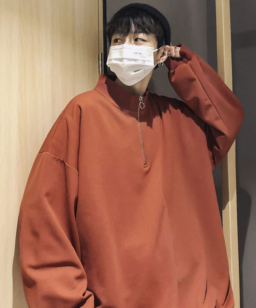 neos（ネオス）の「【neos -addictive design-】ビッグシルエット スタンド襟 ハーフジップ アノラックシャツ（シャツ/ブラウス・メンズ・ブラック/グレー/テラコッタ/カーキ/ネイビー・MEDIUM/LARGE）」の3枚目の写真