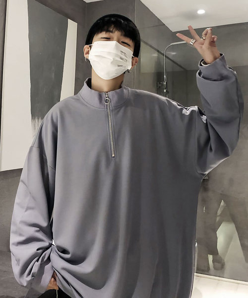 neos（ネオス）の「【neos -addictive design-】ビッグシルエット スタンド襟 ハーフジップ アノラックシャツ（シャツ/ブラウス・メンズ・ブラック/グレー/テラコッタ/カーキ/ネイビー・MEDIUM/LARGE）」の12枚目の写真