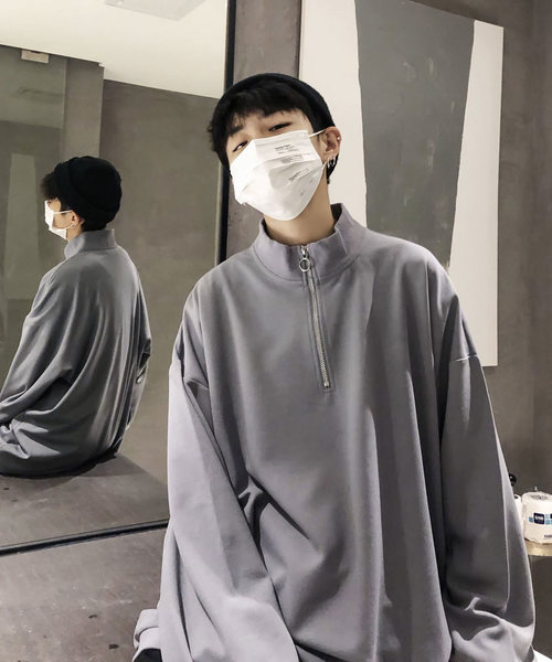 neos（ネオス）の「【neos -addictive design-】ビッグシルエット スタンド襟 ハーフジップ アノラックシャツ（シャツ/ブラウス・メンズ・ブラック/グレー/テラコッタ/カーキ/ネイビー・MEDIUM/LARGE）」の21枚目の写真