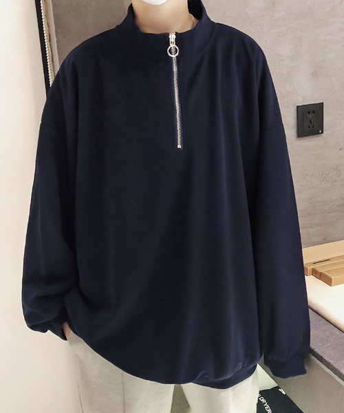 neos（ネオス）の「【neos -addictive design-】ビッグシルエット スタンド襟 ハーフジップ アノラックシャツ（シャツ/ブラウス・メンズ・ブラック/グレー/テラコッタ/カーキ/ネイビー・MEDIUM/LARGE）」の9枚目の写真