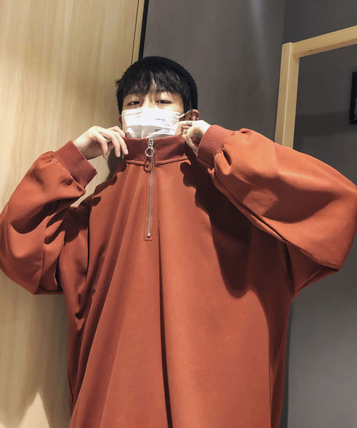 neos（ネオス）の「【neos -addictive design-】ビッグシルエット スタンド襟 ハーフジップ アノラックシャツ（シャツ/ブラウス・メンズ・ブラック/グレー/テラコッタ/カーキ/ネイビー・MEDIUM/LARGE）」の16枚目の写真