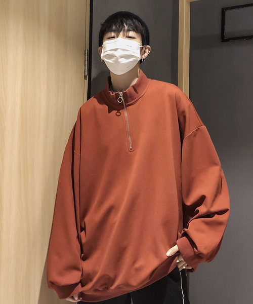 neos（ネオス）の「【neos -addictive design-】ビッグシルエット スタンド襟 ハーフジップ アノラックシャツ（シャツ/ブラウス・メンズ・ブラック/グレー/テラコッタ/カーキ/ネイビー・MEDIUM/LARGE）」の7枚目の写真