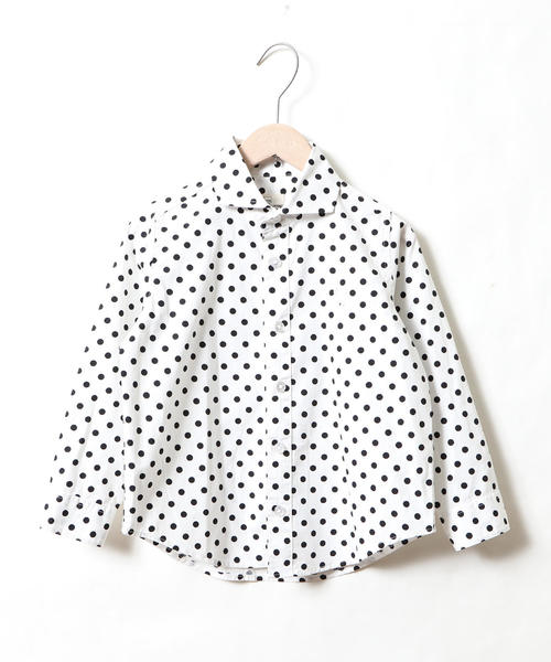 coen（コーエン）の「【オケージョンにもおすすめ・coen キッズ / ジュニア】ドットカッタウェイシャツ(100～150cm)（シャツ/ブラウス・キッズ・オフホワイト/ブラック/ライトブルー・140/130/120/150/100/110）」の2枚目の写真
