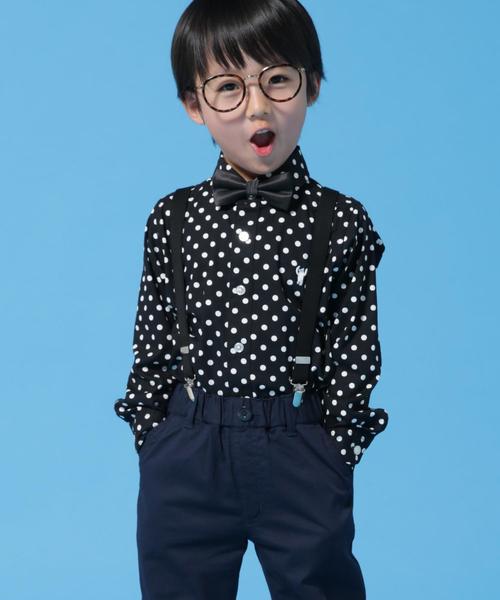 coen（コーエン）の「【オケージョンにもおすすめ・coen キッズ / ジュニア】ドットカッタウェイシャツ(100～150cm)（シャツ/ブラウス・キッズ・オフホワイト/ブラック/ライトブルー・140/130/120/150/100/110）」の3枚目の写真