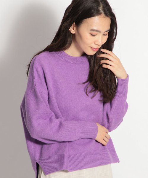 niko and...（ニコアンド）の「メランジクルーネックプルオーバー（ニット/セーター・レディース・パープル/オフホワイト/イエロー/グリーン・MEDIUM/LARGE）」の4枚目の写真