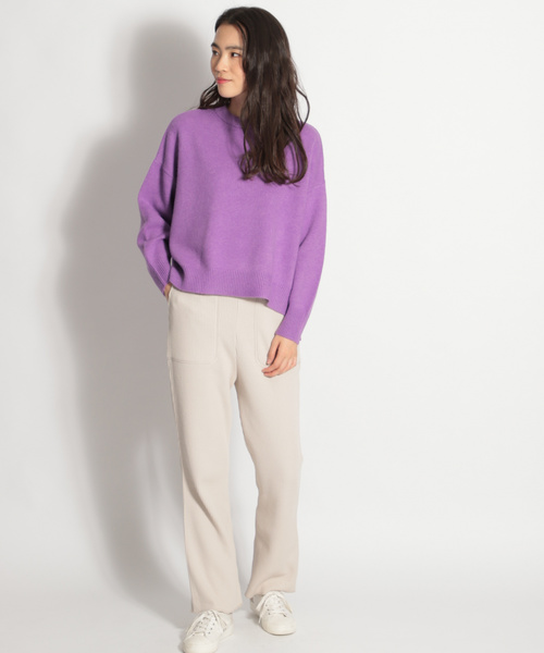 niko and...（ニコアンド）の「メランジクルーネックプルオーバー（ニット/セーター・レディース・パープル/オフホワイト/イエロー/グリーン・MEDIUM/LARGE）」の8枚目の写真