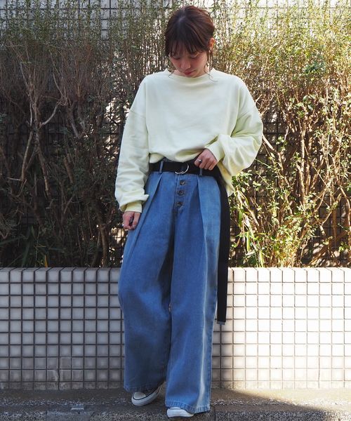 tiptop（ティップトップ）の「ベルト付き前ボタンワイドパンツ（その他パンツ・レディース・ベージュ/ネイビー/サックスブルー/ブルー/アイボリー・FREE）」の18枚目の写真