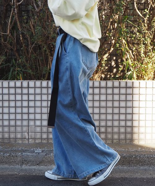 tiptop（ティップトップ）の「ベルト付き前ボタンワイドパンツ（その他パンツ・レディース・ベージュ/ネイビー/サックスブルー/ブルー/アイボリー・FREE）」の16枚目の写真