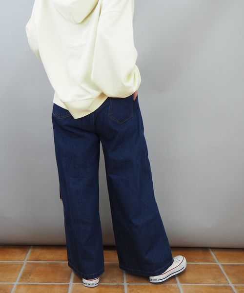 tiptop（ティップトップ）の「ベルト付き前ボタンワイドパンツ（その他パンツ・レディース・ベージュ/ネイビー/サックスブルー/ブルー/アイボリー・FREE）」の6枚目の写真